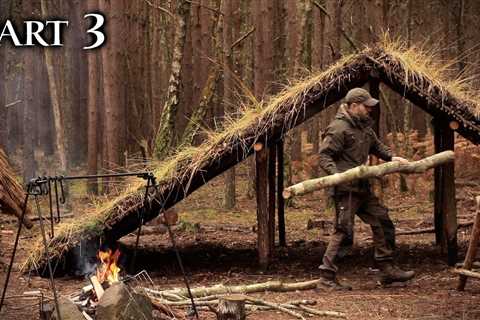 Building a Turf Roof Viking House with Hand Tools: Bushcraft Project (PART 3)