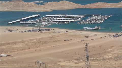 Lake mead Low water level Ghost railroad trail to Hover Dam  heat kills my camera battery