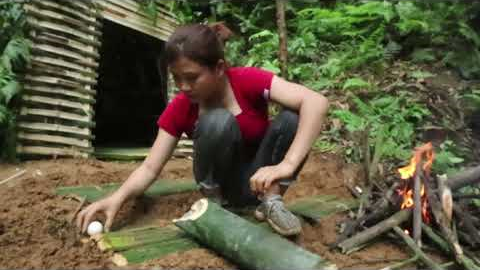 Solo Shelter Survival Building, Bushcraft Hut, Forest Shelter Building Skills, Off-grid Living