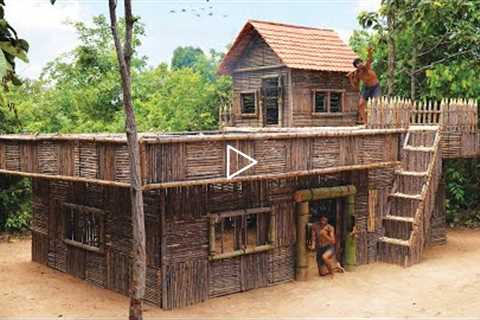 Building The Most Beautiful Survival House Villa By Primitive Skills