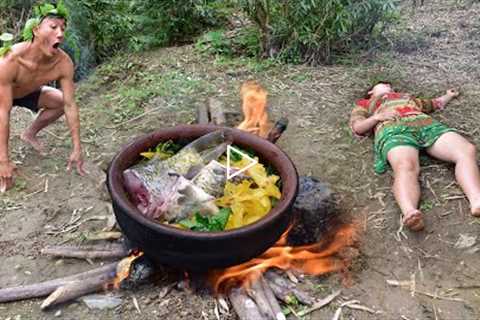 Primitive Cooking Technology - Cooking Eating Delicious, Survival Skills In The Jungle