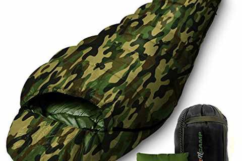 Backpacking Sleeping Bag Camping Gear - Mummy Sleeping Bag For Adults/Teens w/ Pillow, Bag -..