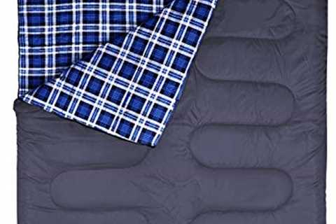 BESTEAM Double Sleeping Bag Flannel for Adults Kids, Queen Size for 2 Person with 2 Pillows, Warm..