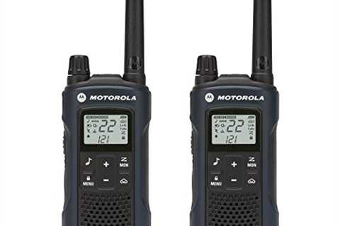 MOTOROLA SOLUTIONS Talkabout T460 Rechargeable Two-Way Radio Pair (Dark Blue) - The Camping..