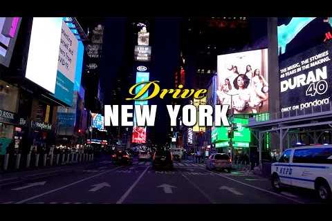 New York Live - Night Driving Downtown - USA