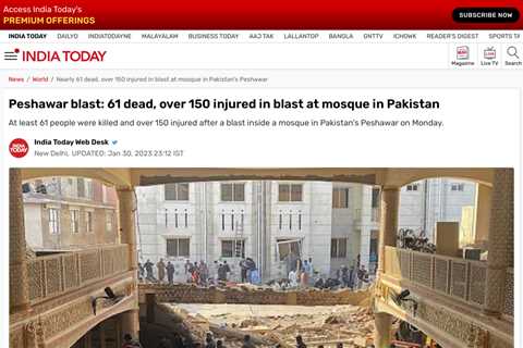 Deadly Suicide Attack in Peshawar Leaves At Least 59 Dead