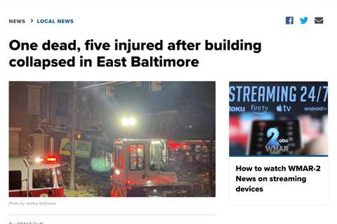 Tragedy Strikes Baltimore: One Dead and Five Injured After Stolen Car Crashes Into Building