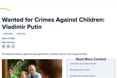 ICC Issues Arrest Warrant for Putin for War Crimes in Ukraine