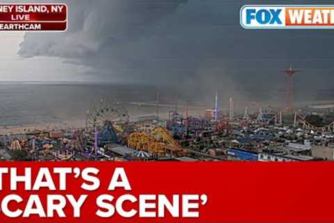 Shelf Cloud Moves Over Coney Island In NYC