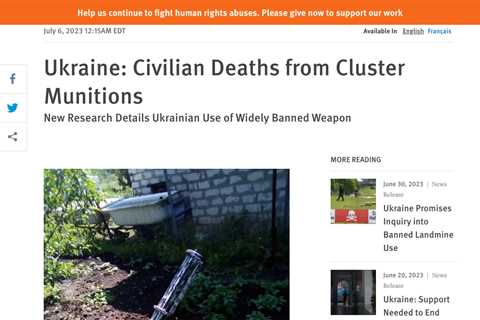 Controversy Surrounds US Plan to Provide Ukraine with Cluster Munitions: Human Rights Groups Raise..