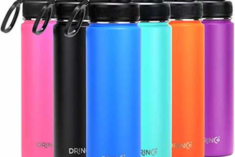 DRINCO Stainless Steel Water Bottle Spout Lid Vacuum Insulated Double Wall Water Bottle Wide Mouth..