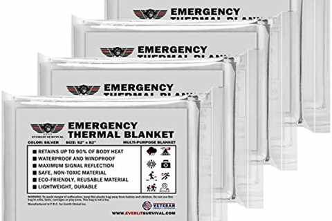 EVERLIT Survival Emergency Mylar Thermal Blanket, Foil Space Blanket Designed for NASA, Body Warmer ..