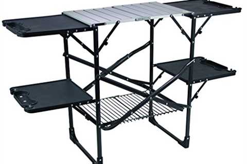 GCI Outdoor Slim-Fold Cook Station, Portable Camp Kitchen Table - The Camping Companion