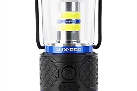 LUXPRO Rechargeable Dual-Power 1100 Lumen LED Lantern for Up to 150 Hours of Use - Camping Lantern..