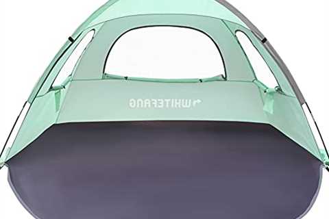 WhiteFang Beach Tent Anti-UV Portable Sun Shade Shelter for 3 Person, Extendable Floor with 3..