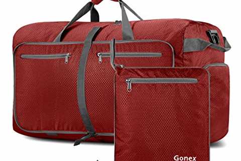 Gonex 100L Large Foldable Travel Duffle Bag with Shoes Compartment, Packable Lightweight Water..