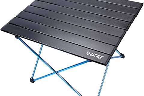 G4Free Portable Camping Table with Aluminum Table Top and Carrying Bag, Folding Ultralight Camp..