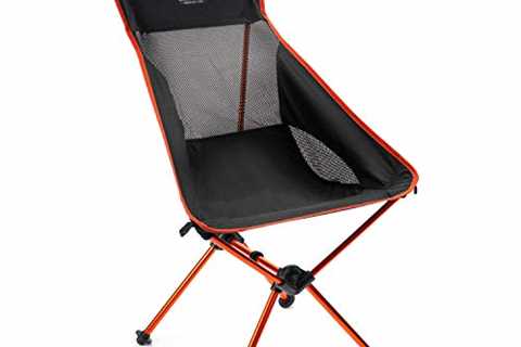 Cascade Mountain Tech Outdoor High Back Lightweight Camp Chair with Headrest and Carry Case - Black ..