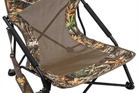 Browning Strutter Camo Turkey Hunting Chair with Foldable Low Profile Compact Design, Durable Steel ..