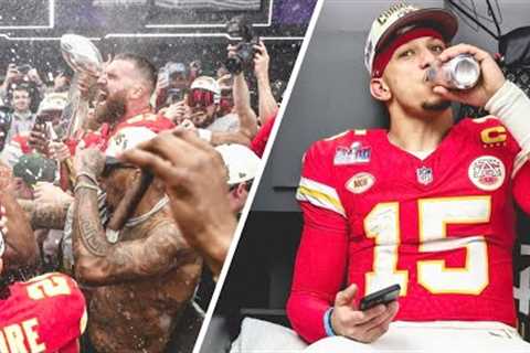 Kansas City Chiefs Locker Room Celebration - Chiefs vs San Francisco 49ers Super Bowl Highlights