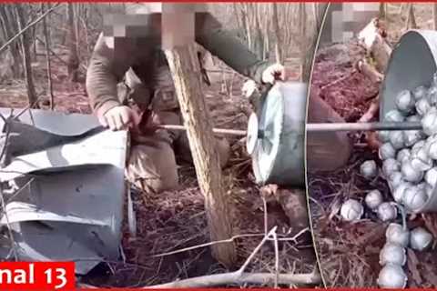 Russian soldiers show RBK-500 fired at their position